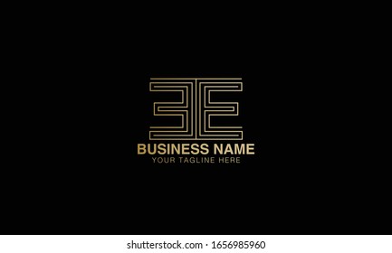 e EE logo  Unique Minimal Style golden and black gold  colour initial  logo vector design