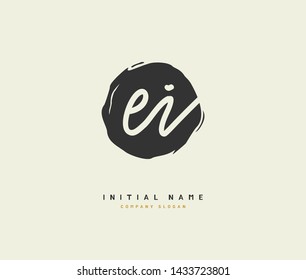 E I EI Beauty vector initial logo, handwriting logo of initial signature, wedding, fashion, jewerly, boutique, floral and botanical with creative template for any company or business.