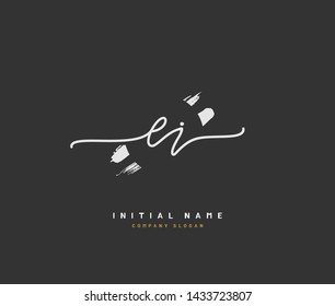 E I EI Beauty vector initial logo, handwriting logo of initial signature, wedding, fashion, jewerly, boutique, floral and botanical with creative template for any company or business.