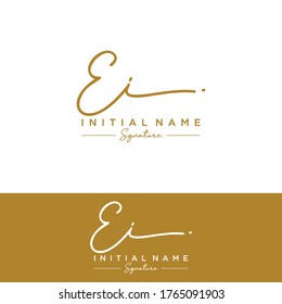 E I EI Initial letter handwriting and signature logo.