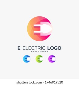 e electric logo energy power