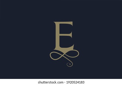 E elegant monogram ornament alphabet letter icon logo for business. Vintage corporate brading and lettering design for luxury products and company