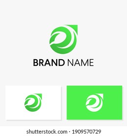 E energy green concept logo designs vector