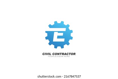 E Engineering logo design inspiration. Vector letter template design for brand.