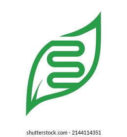 E Environment Logo, Fresh Leaf,  Simple and Modern, EPS 10 vector