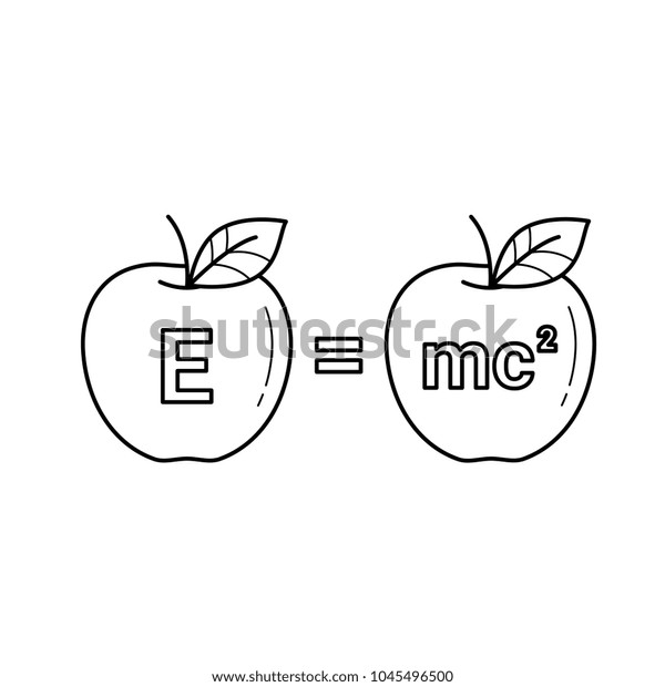 E Equal Mc 2 Vector Line Icon Isolated On White Background Physics e-equal-mc-2-vector-line-icon-isolated-on-white-background-physics
