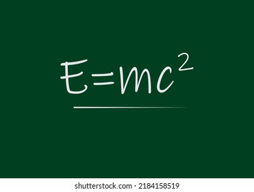 E equal to mc square on the green board vector illustration