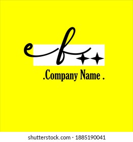E F EF Initial handwriting or handwritten logo for identity