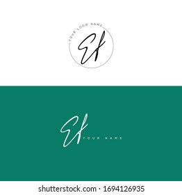 E F EF Escritura a mano de carta inicial y logotipo de firma.	