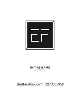 E F EF Initial logo letter with minimalist concept. Vector with scandinavian style logo.