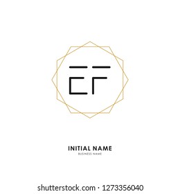 E F EF Initial logo letter with minimalist concept. Vector with scandinavian style logo.