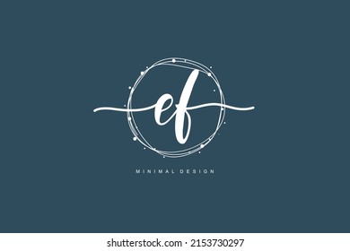 E F EF-Logo, Erstschrift Handschrift oder Handschrift für Identität. Logo mit Unterschrift und handgezeichnet.