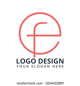 E F Fashion Professional Logo Design Vector