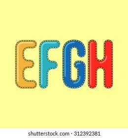 E F G H - Candy Colorful Editable Vector Alphabet - Simple capital type can be used for infography, webdesign or any other design - Suitable for titles and headings