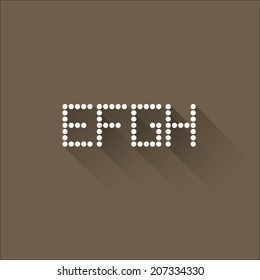E F G H - Flat Dots Alphabet - Flat Design - Vector Illustration