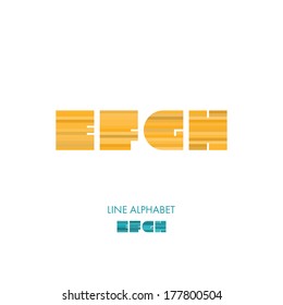 E F G H - Simple Modern Lines Flat Alphabet - Vector Illustration - Typographic Element