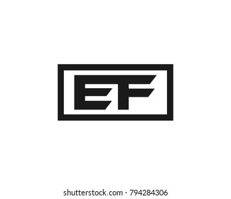E F initial box letter logo template vector