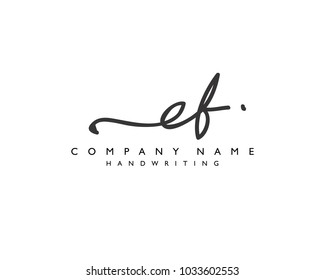 E F Initial Handwriting Logo