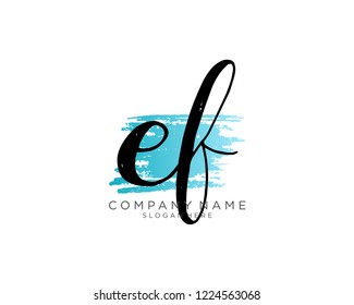 E F Initial handwriting logo vector