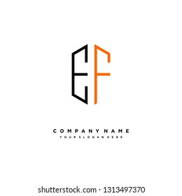 E F Anfangsbuchstabe, moderne Logo-Design-Vektorillustration