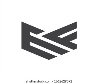 E and F initial logo  letters