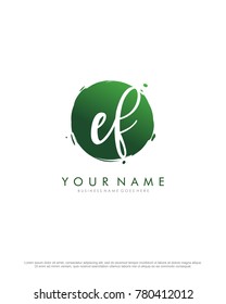 E & F initial splash logo template vector