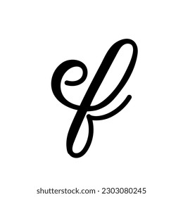 e and f initials. two cursive letters combined. business logo. black monogram. brand identity design element. handwritten sign. vector template. text logotype