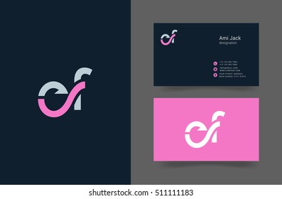 E & F Letter logo, with Business card
