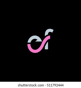 E & F Letter logo design vector element