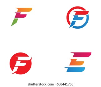 E and F letters logo and symbols