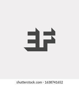 E & F monogram block letters logo.