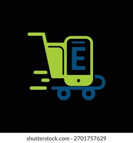 E Fast Ecommerce Diseño de Logo Plantilla de Ilustración vectorial, E Diseño de Logo 