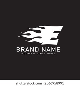 E Fire logo. E letter logo design. business and real estate monogram logo vector template. E