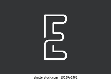 E flat letter line logo design EE minimal vector