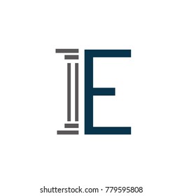 E font law logo flat vector template