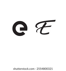 The E font logo features a modern and sleek design, characterized by its clean lines and distinctive typography.