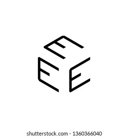 E Font logo. Modern design vector font for title, header, lettering. Corporate Vector abc technology typeface. Letters line art style - Vector