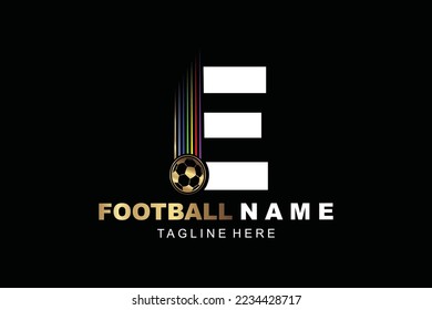  E football Letter logo template for your branding.