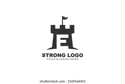 E FORTRESS logo design inspiration. Vector letter template design for brand.