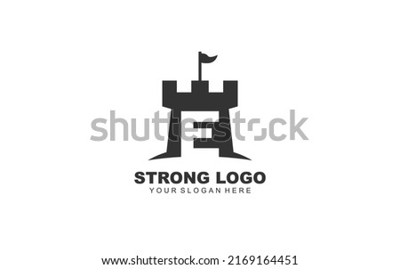E FORTRESS logo design inspiration. Vector letter template design for brand.