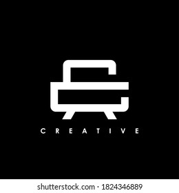 E Furniture Logo Design Vector Illustration
