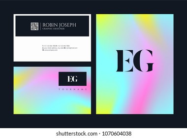 E G, E & G Alphabet joint logo icon with business card vector template.
