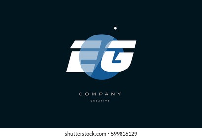 eg e g  blue circle dot big font alphabet company letter logo white design vector icon template 