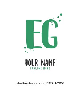 E G Handwritten logo template