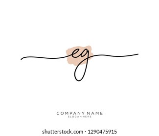 EG E G Initial handwriting logo template