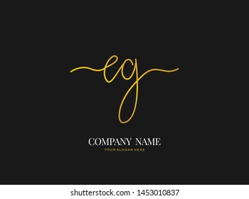 E G EG Initial handwriting logo design with circle. Beautyful design handwritten logo for fashion, team, wedding, luxury logo.