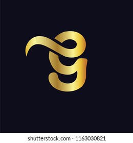 e g initial letter gold logo icon vector