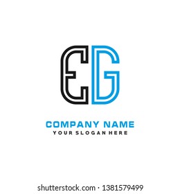 E G initial letter, modern logo design template vector