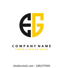 E G initial letter, modern logo design template vector