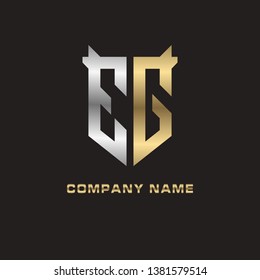 E G initial letter, modern logo design template vector